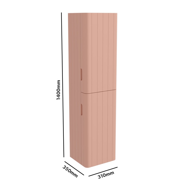 GRADE A2 - 350mm Wall Hung Bathroom Storage Unit Matt Nude - Empire