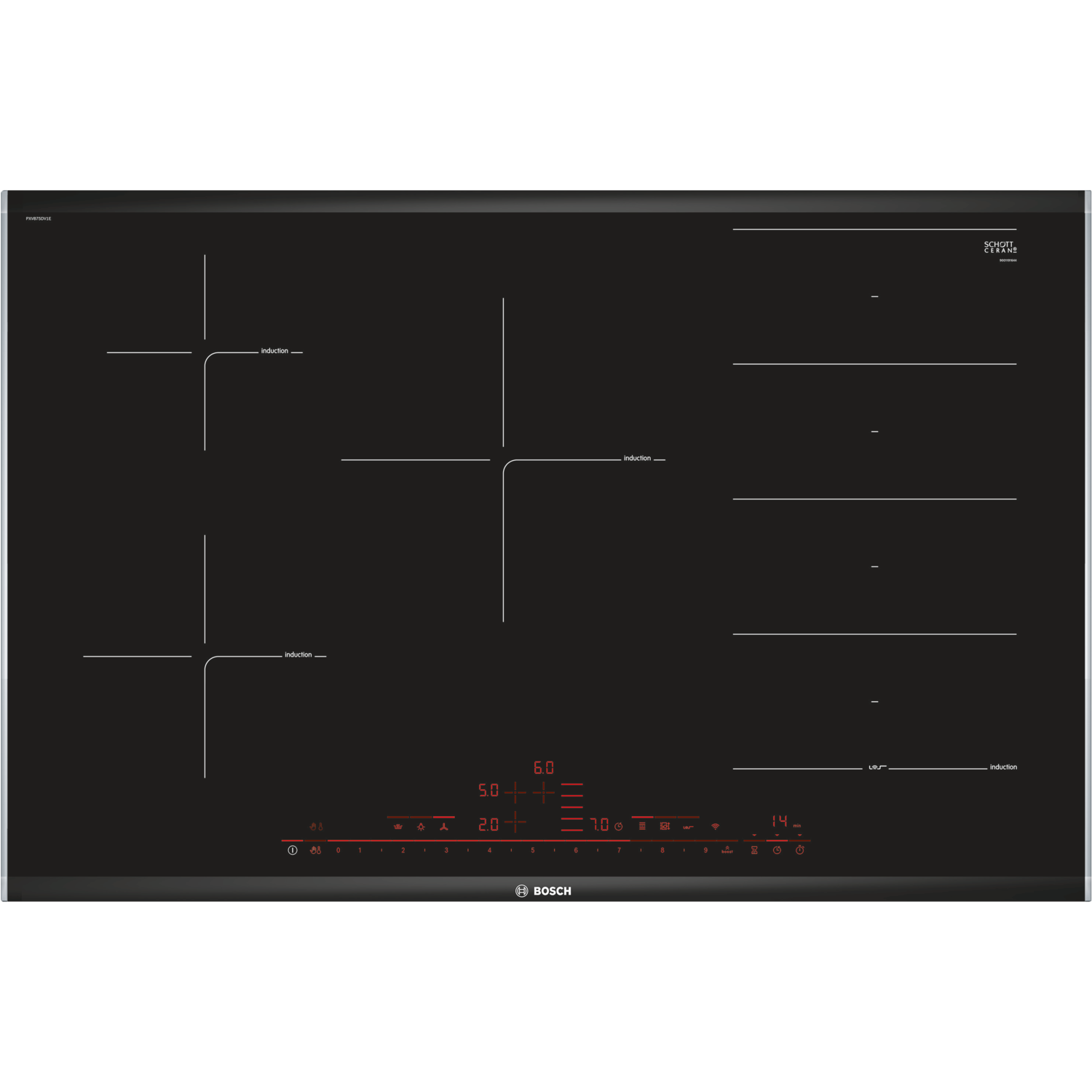 Bosch Serie 8 82cm 5 Zone Induction Hob