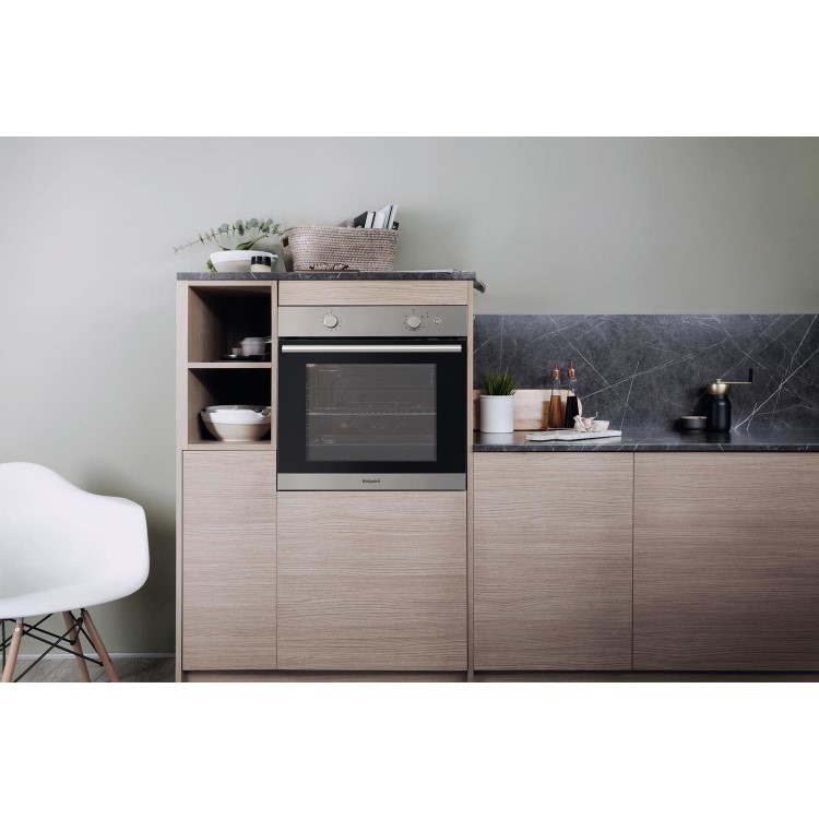 GRADE A3 - Hotpoint GA2124IX Single Gas Oven - Stainless Steel