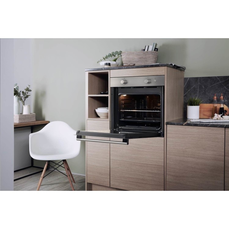 GRADE A3 - Hotpoint GA2124IX Single Gas Oven - Stainless Steel
