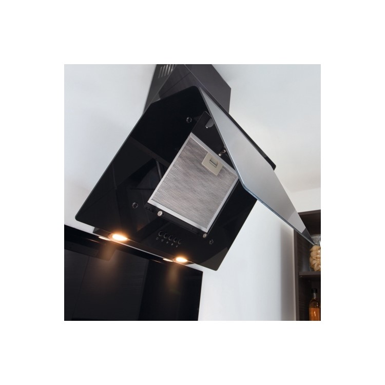 GRADE A2 - Amica AEP60BL 60cm Angled Cooker Hood - Black