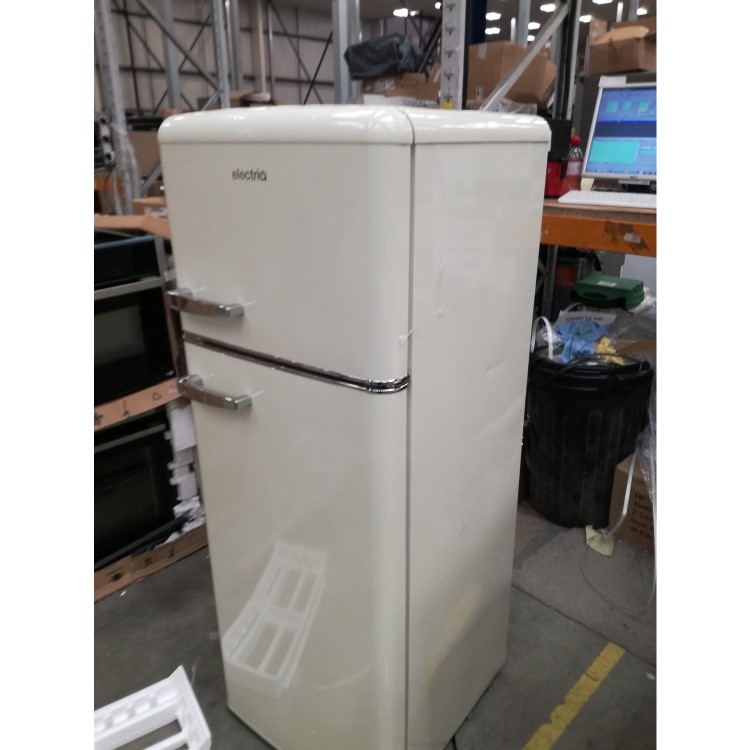 Refurbished electriQ Top Mount Retro Fridge Freezer in cream