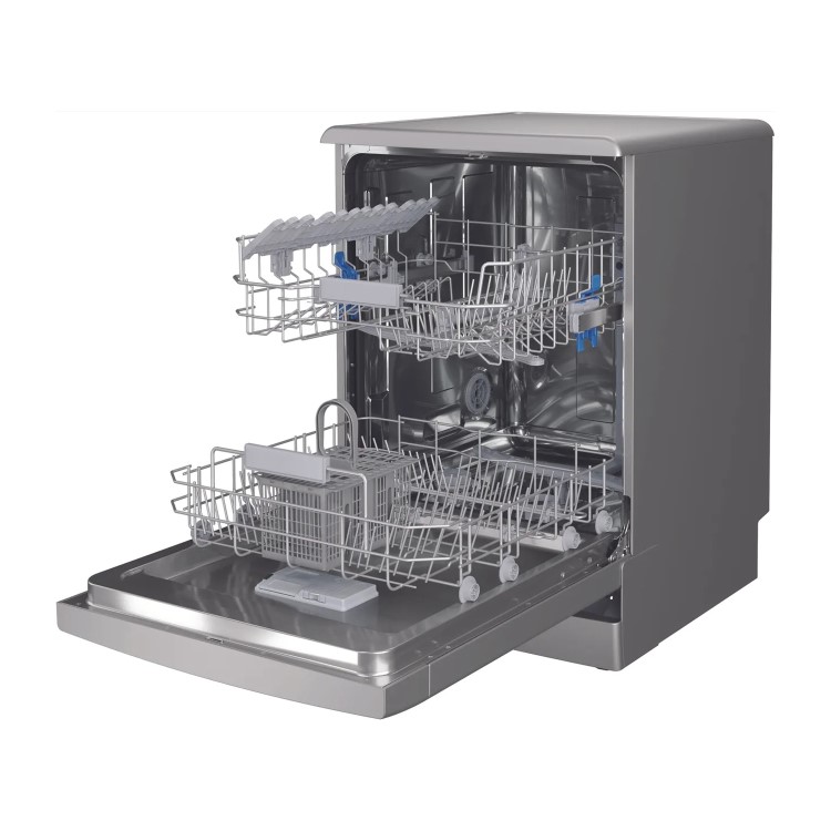 GRADE A1 - Indesit DFC2B16SUK 13 Place Freestanding Dishwasher With Cutlery Tray - Silver