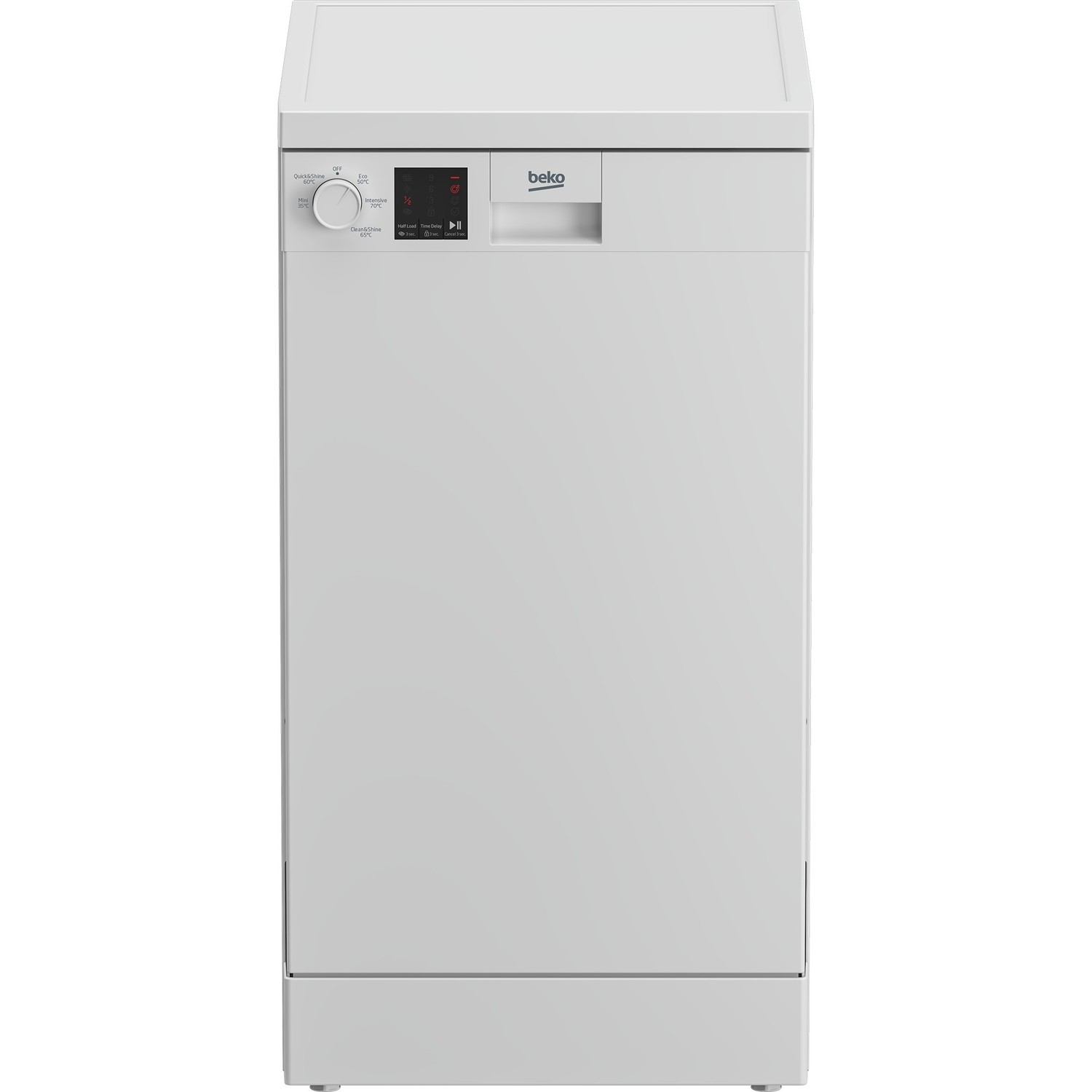 Refurbished Beko DVS05C20W Slimline 10 Place Freestanding Dishwasher