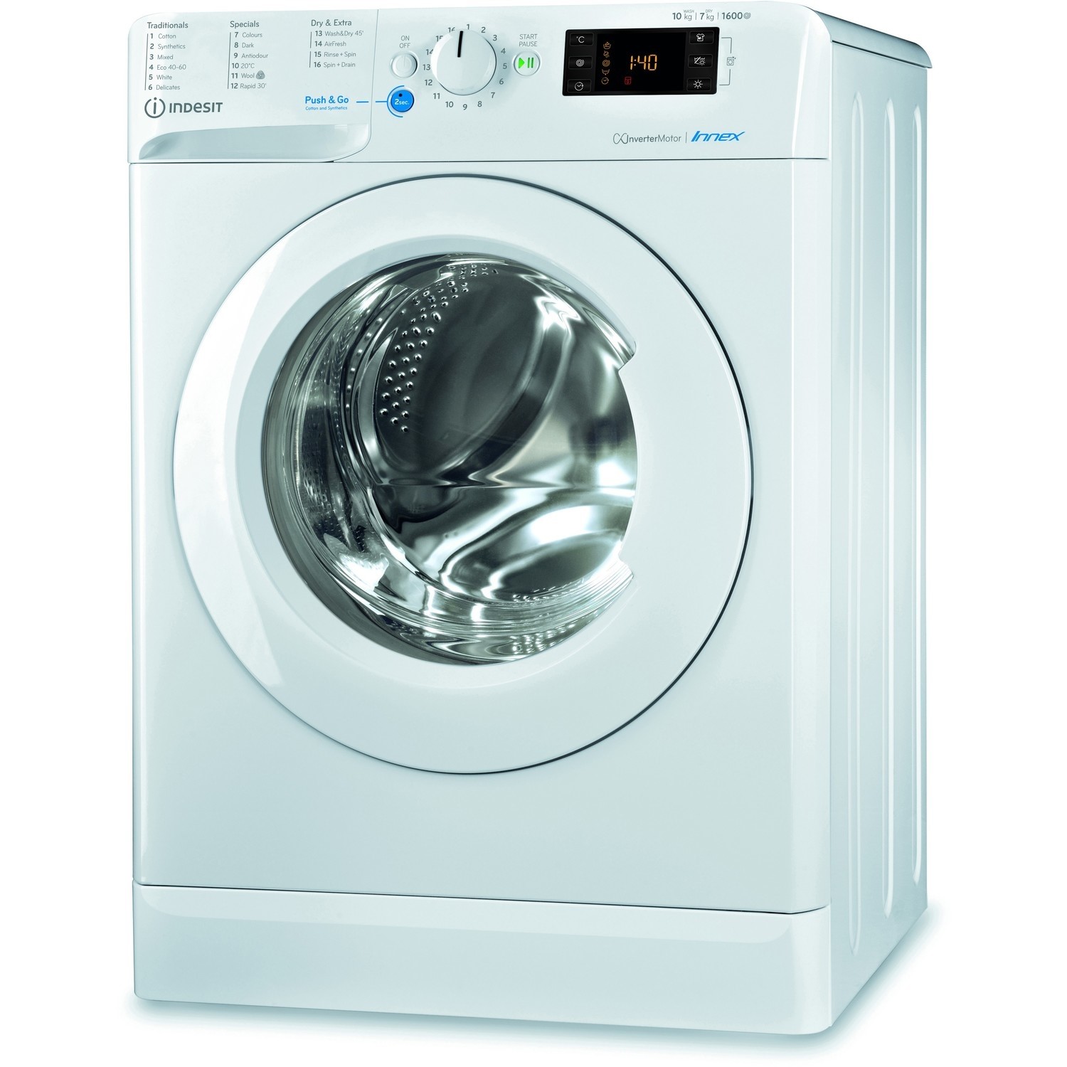 Indesit 10kg Wash 7kg Dry 1600rpm Freestanding Washer Dryer - White