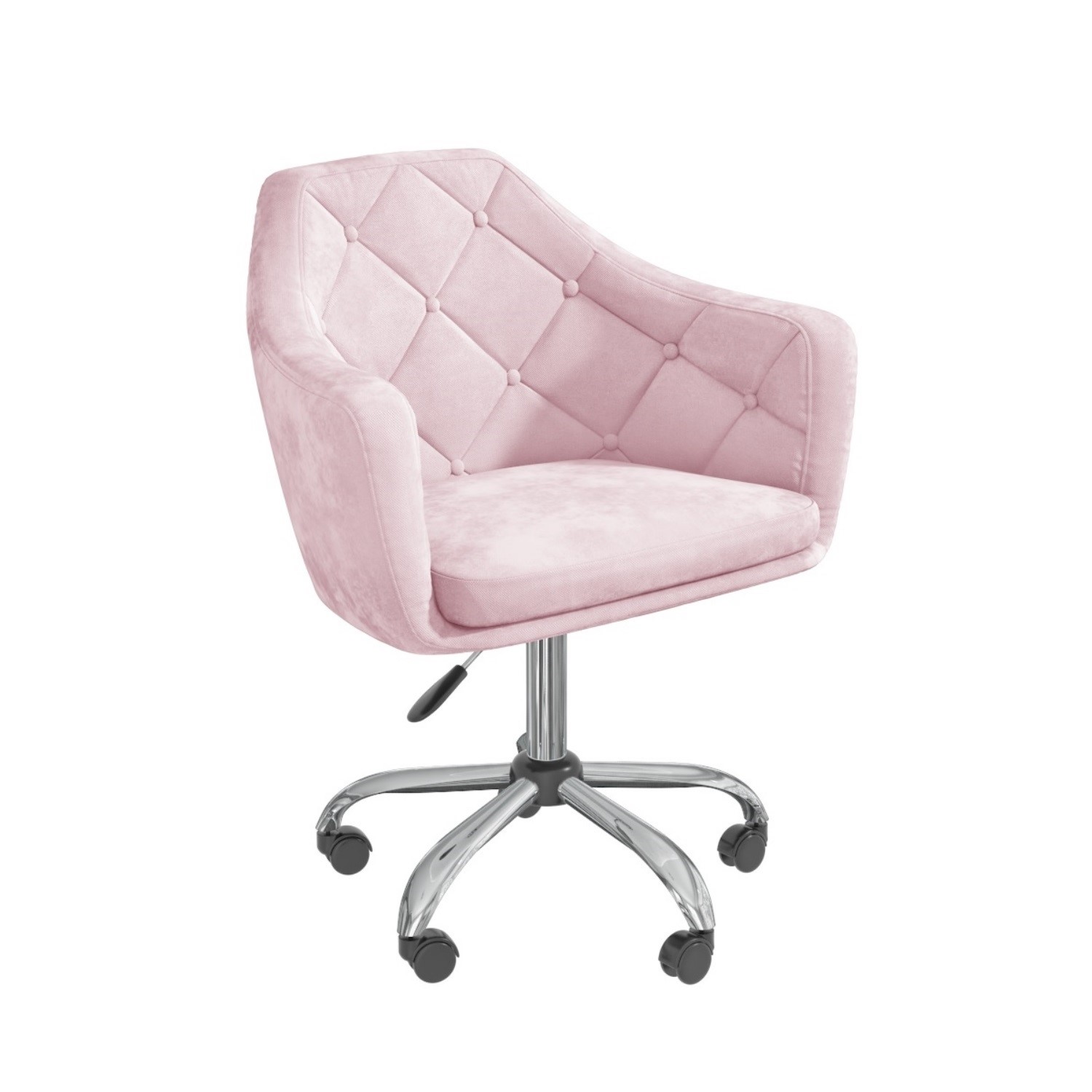 Pink Velvet Office Swivel Chair With Button Back Marley 5056096033670 Ebay
