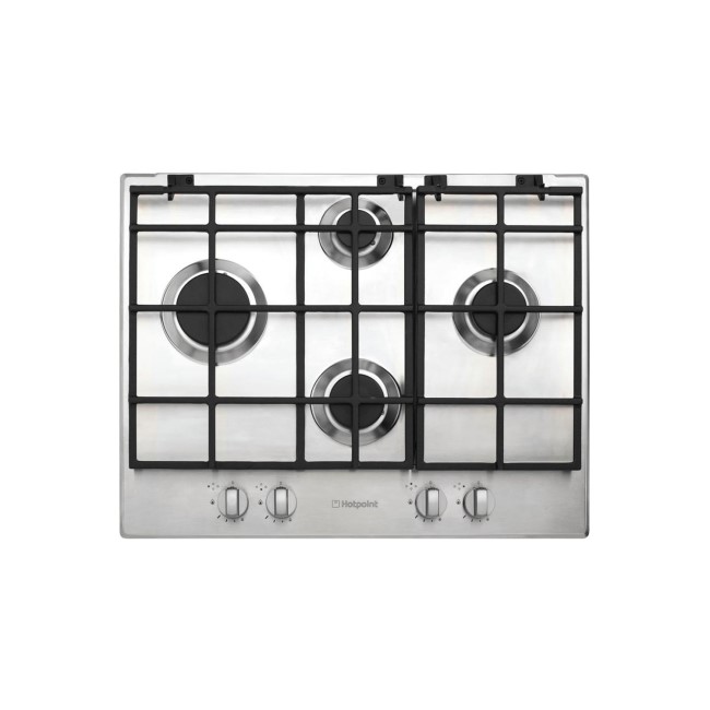 Hotpoint GB6401X 64cm Four Burner Gas Hob - Stainless Steel