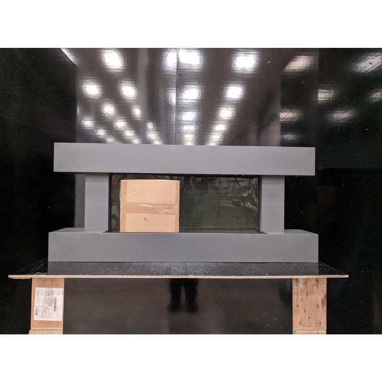 GRADE A2 - Grey Wall Mounted Electric Fireplace Suite with LED Lights - Amberglo