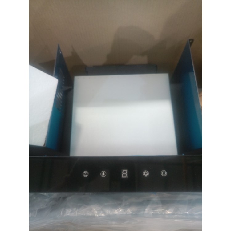 Refurbished electriQ 100cm Touch Control Wall Mounted Chimney Cooker Hood - Black Glass Front- 5 Year warranty