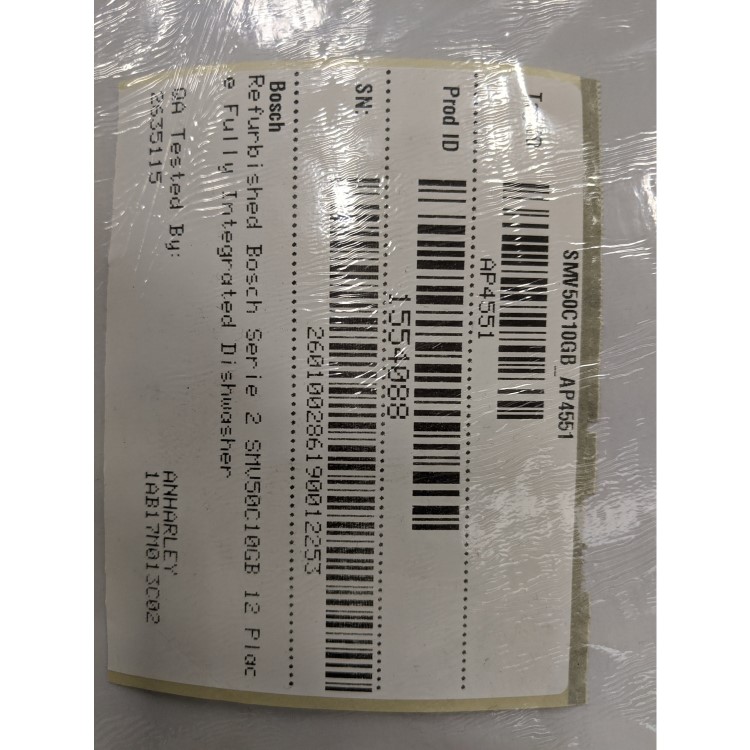 GRADE A3 - Bosch SMV50C10GB Serie 2 Integrated Dishwasher