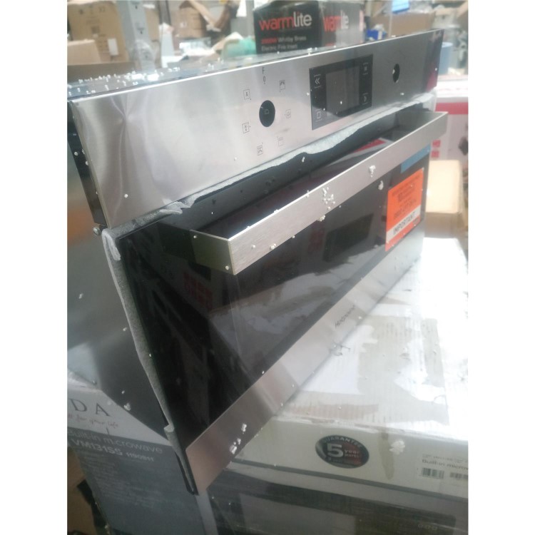 Refurbished Hotpoint MD344IXH Built In 31L 1000W Microwave with Grill Stainless Steel