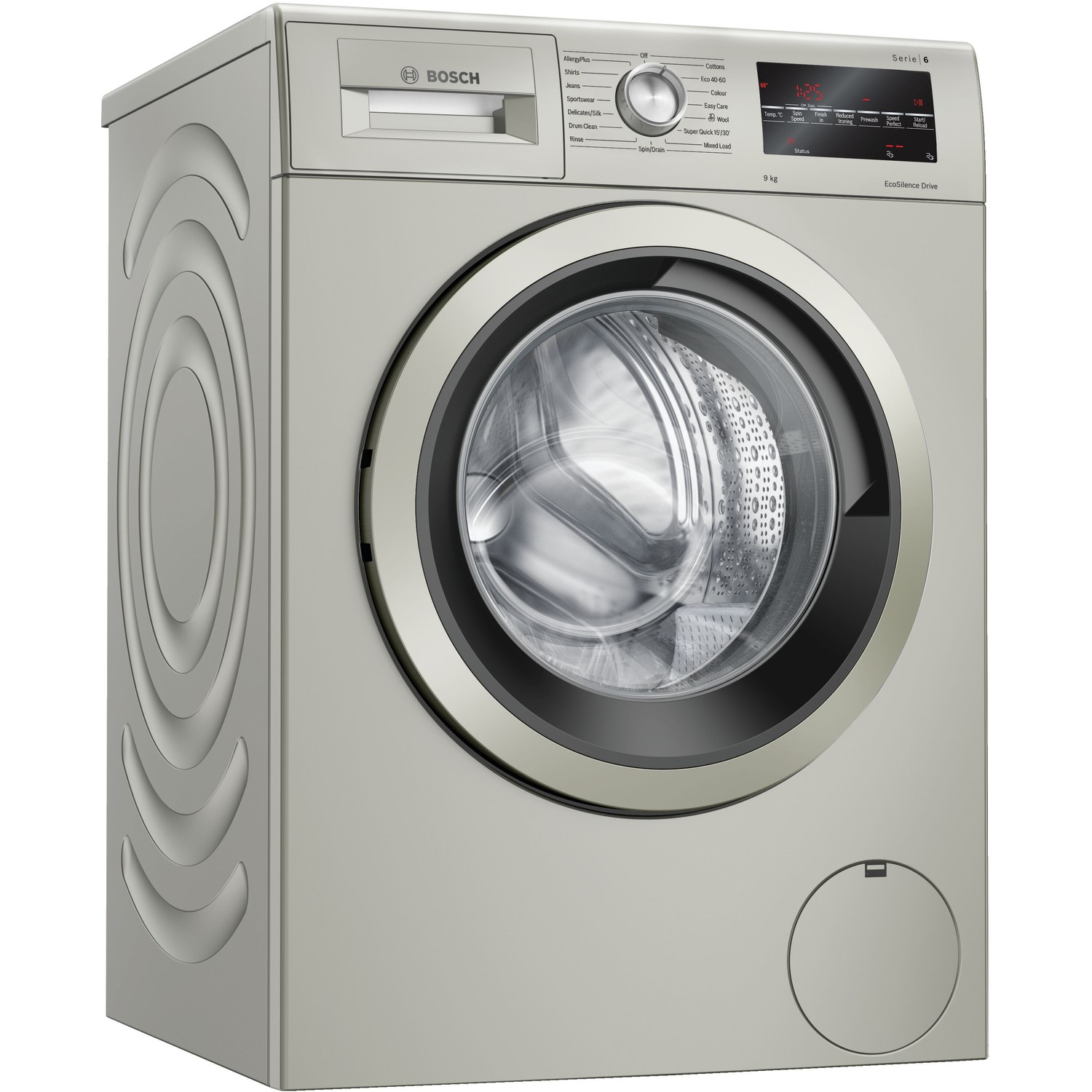 Refurbished Bosch Serie 6 WAU28TS1GB Freestanding 9KG 1400 Spin Washing Machine Silver