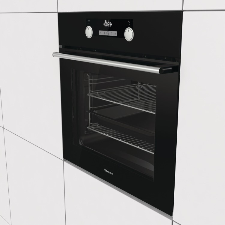 GRADE A2 - Hisense O521ABUK Electric Built-in Single Oven With Steam Cleaning - Black