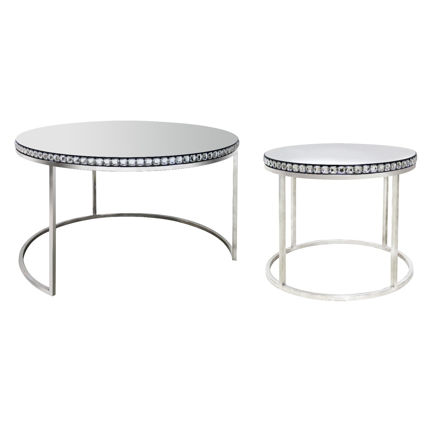 Round Mirrored Coffee Tables With Diamond Gems Set Of 2 Jade Boutique 5056096047660 Ebay Round Mirrored Coffee Tables With Diamond Gems Set Of 2 Jade Boutique 5056096047660 Ebay