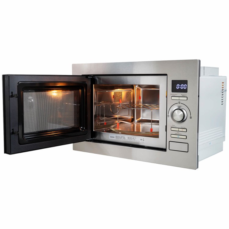 electriQ Built-In 900W Microwave with Grill - Stainless Steel