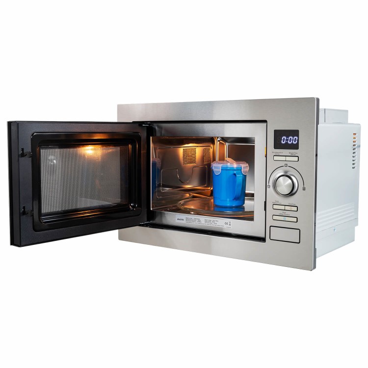 electriQ Built-In 900W Microwave with Grill - Stainless Steel
