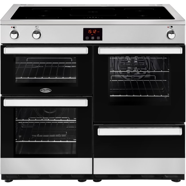 Belling Cookcentre 100Ei 100cm Electric Induction Range Cooker - Stainless Steel
