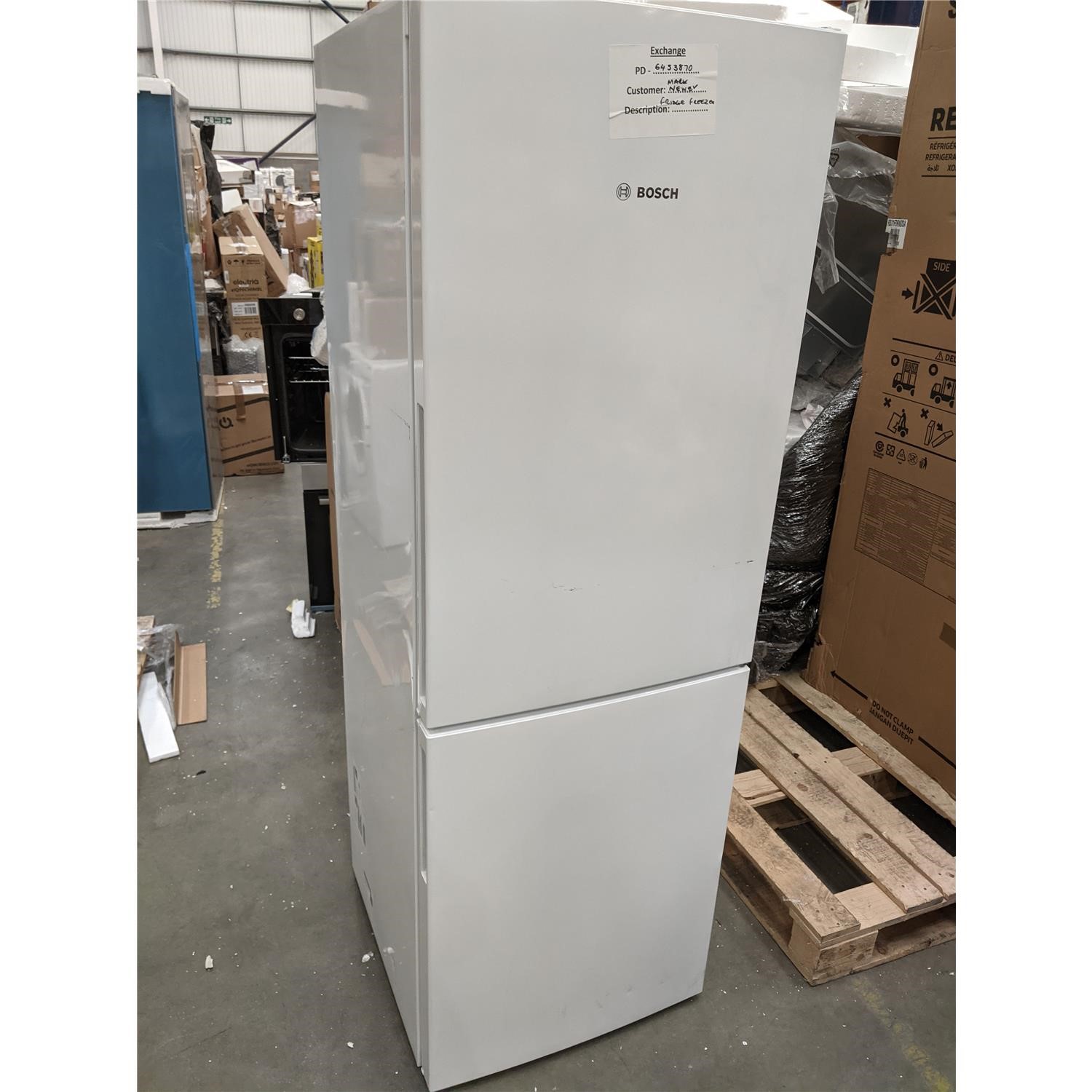 Refurbished Bosch KGV336WEAG 289 Litre 50 50 Freestanding Fridge Freezer White