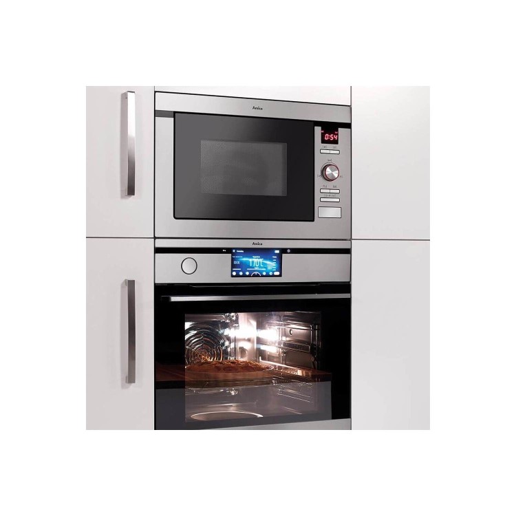 GRADE A2 - Amica AMM25BI 25 L 900 W Built-in Microwave With Grill For A 60cm Wide Cabinet Stainless steel