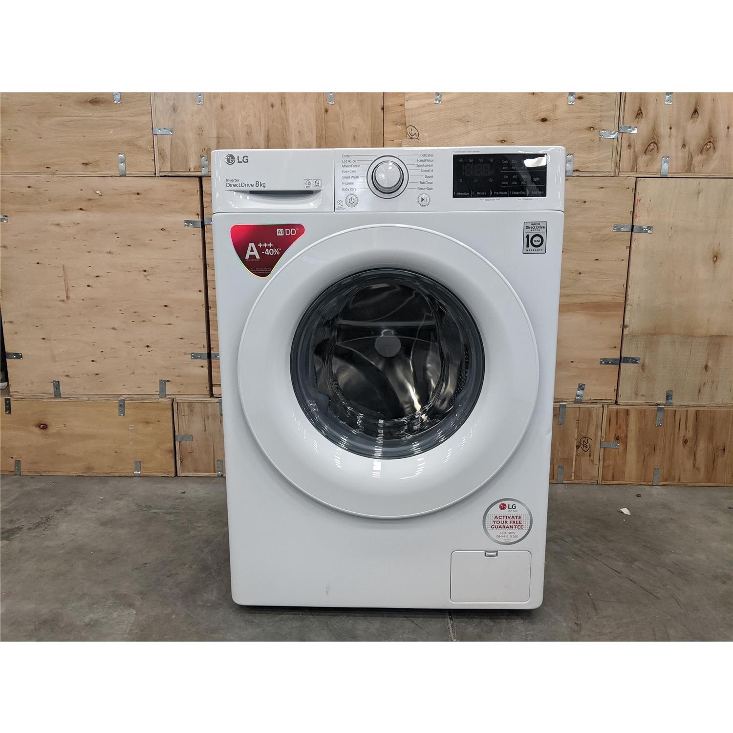 Refurbished LG F4V308WNW Freestanding 8KG 1400 SpinWashing Machine