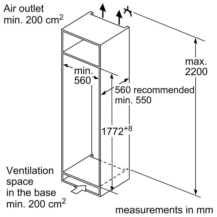 Siemens iQ300 In-column Integrated Fridge