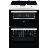Zanussi 60cm Double Oven Electric AirFry Cooker with SteamBake - White
