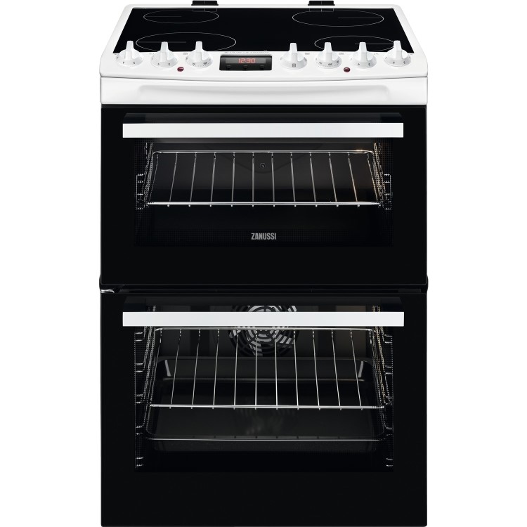 Zanussi 60cm Double Oven Electric AirFry Cooker with SteamBake - White