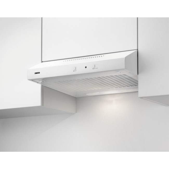 Zanussi ZHT631W 60cm Wide Conventional Cooker Hood - White