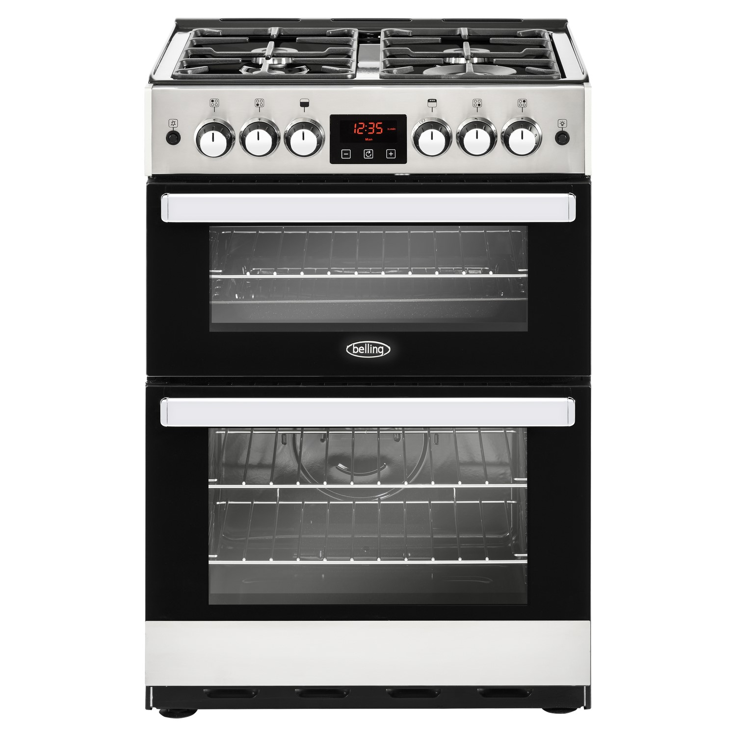 Belling Cookcentre 60G 60cm Double Oven Gas Cooker - Stainless Steel