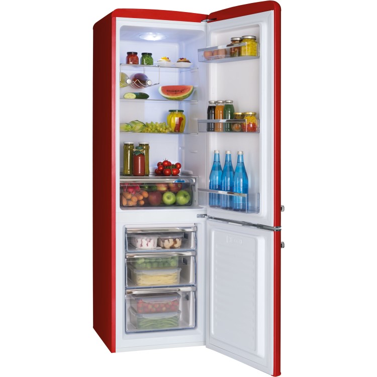 Amica 244 Litre 70/30 Freestanding Fridge Freezer - Red