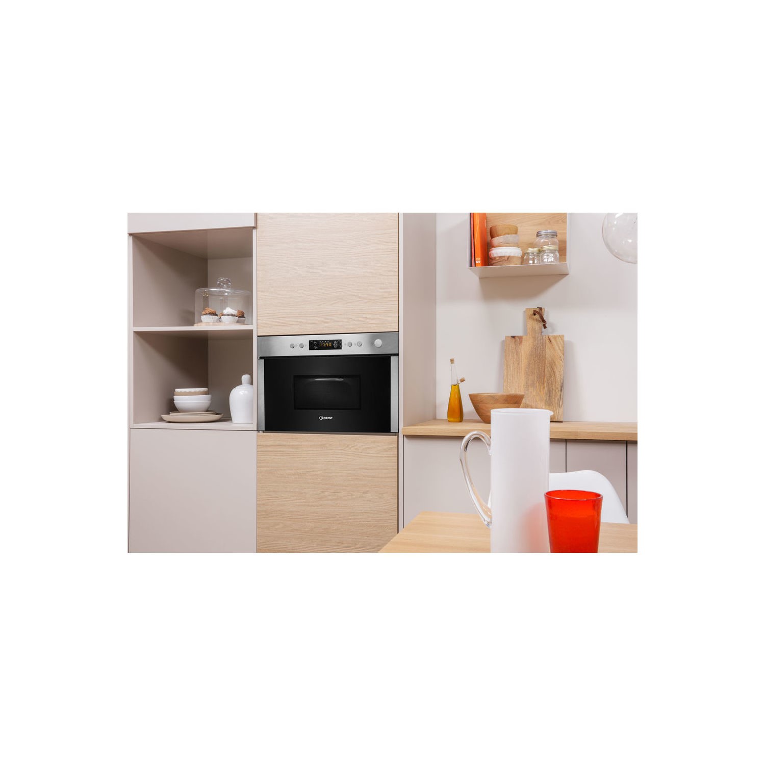 Indesit BuiltIn Microwave with Grill Stainless Steel MWI5213IX Appliances Direct