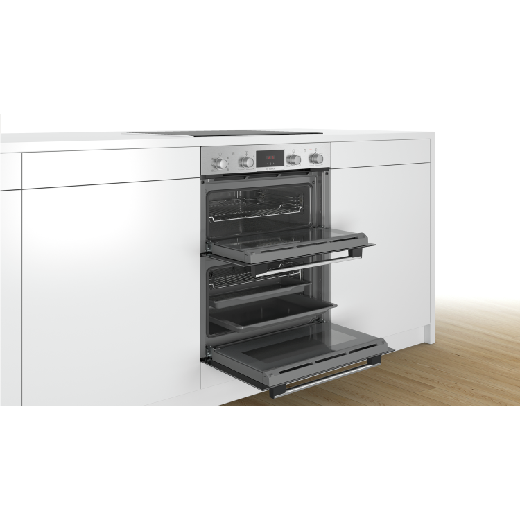 GRADE A2 - Bosch NBS113BR0B Serie 2 Multifunction Electric Built Under Double Oven - Stainless Steel