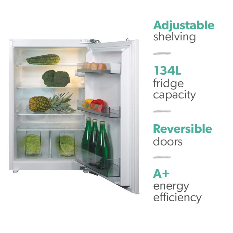 GRADE A3 - CDA FW422 54cm Wide Integrated In-Column Larder Fridge - White