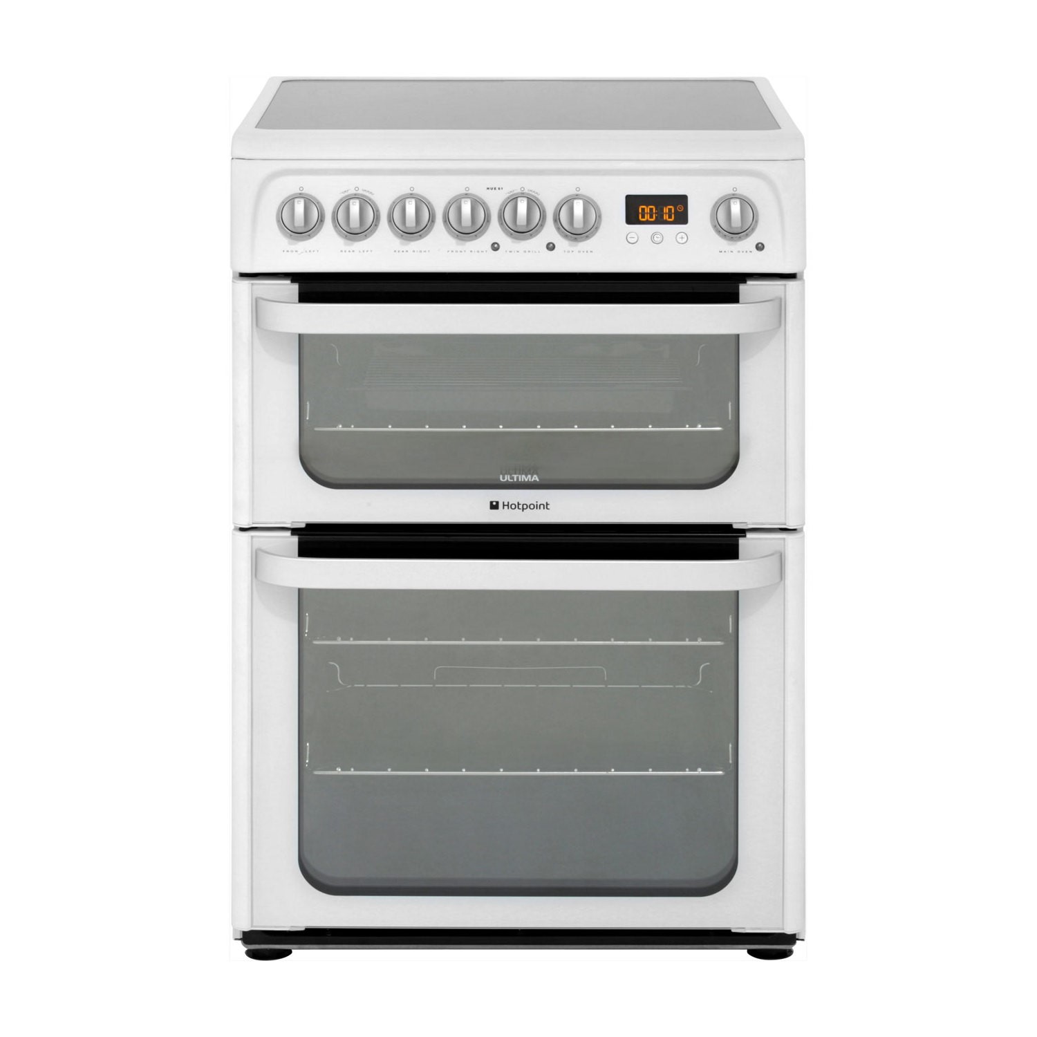 Hotpoint Ultima 60cm Double Oven Electric Cooker with Ceramic Hob - White