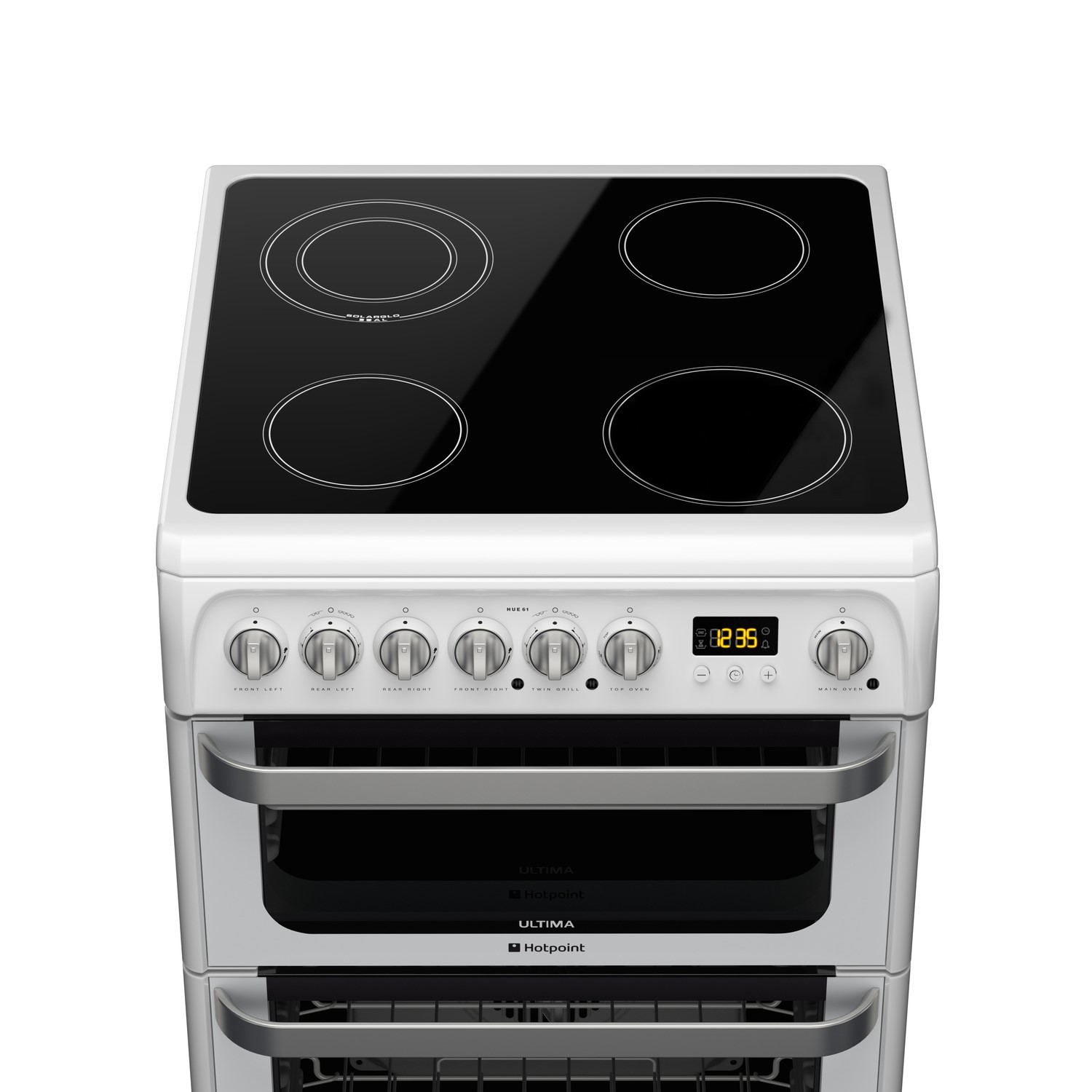 Hotpoint Ultima 60cm Double Oven Electric Cooker White Hue61ps