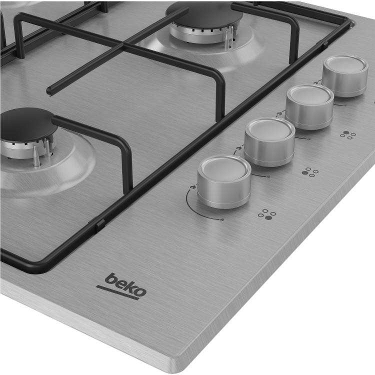 Refurbished Beko HIBG64120SX 60cm 4 Burner Gas Hob Stainless Steel