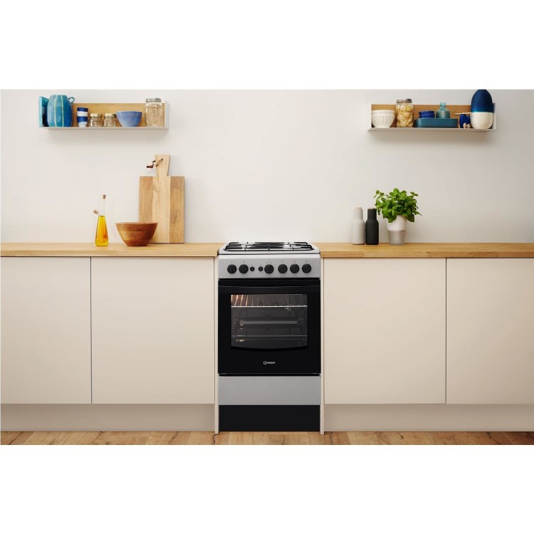 Indesit 50cm Gas Cooker - Silver