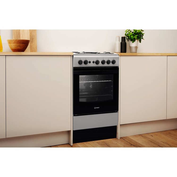 Indesit 50cm Gas Cooker - Silver