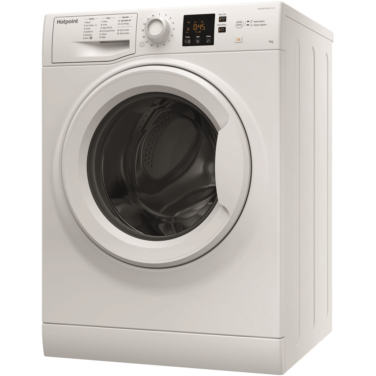 Refurbished Hotpoint NSWM963CWUKN Freestanding 9KG 1600 Spin Washing Machine White