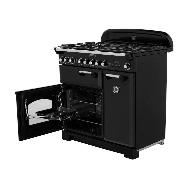 Rangemaster Classic Deluxe 90cm Dual Fuel Range Cooker - Black