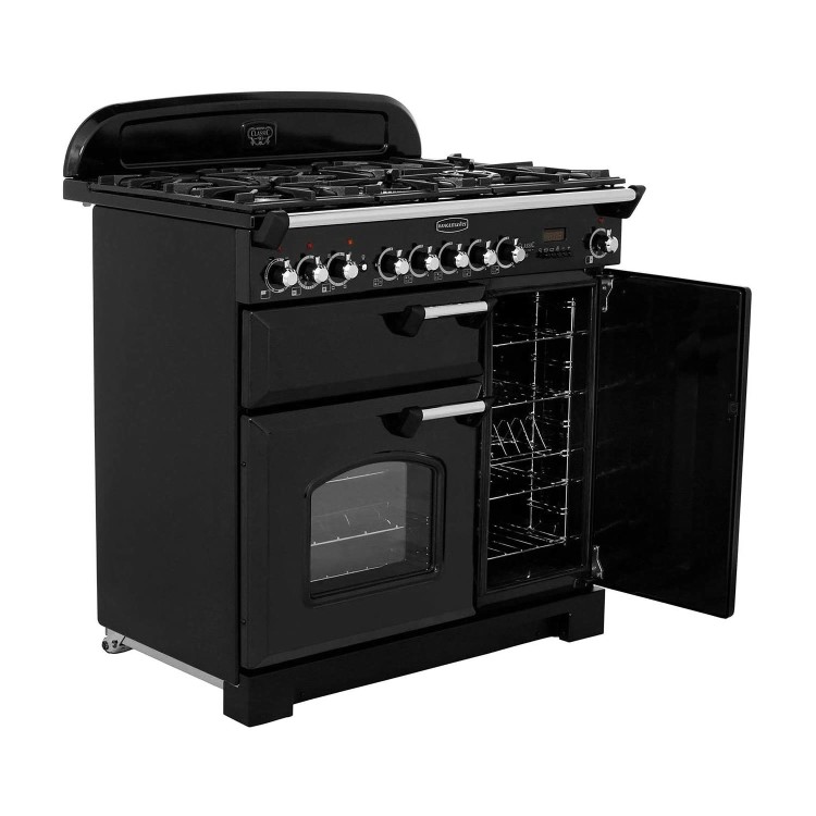 Rangemaster Classic Deluxe 90cm Dual Fuel Range Cooker - Black