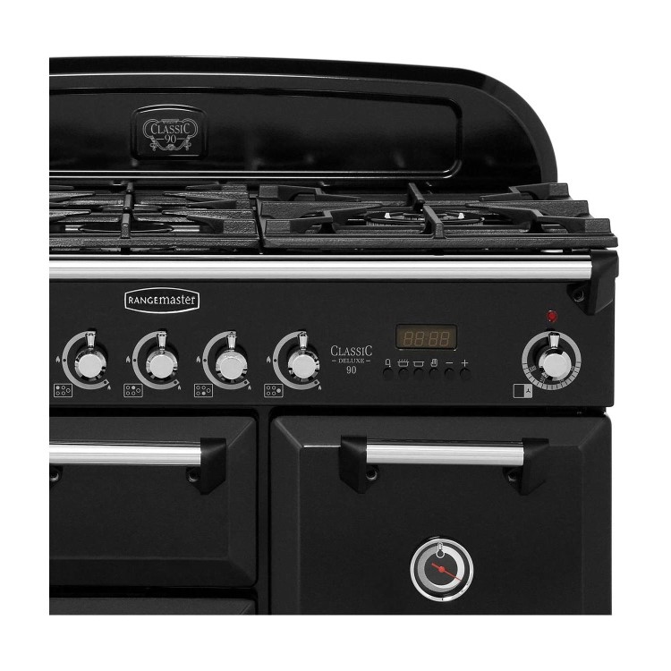 Rangemaster Classic Deluxe 90cm Dual Fuel Range Cooker - Black