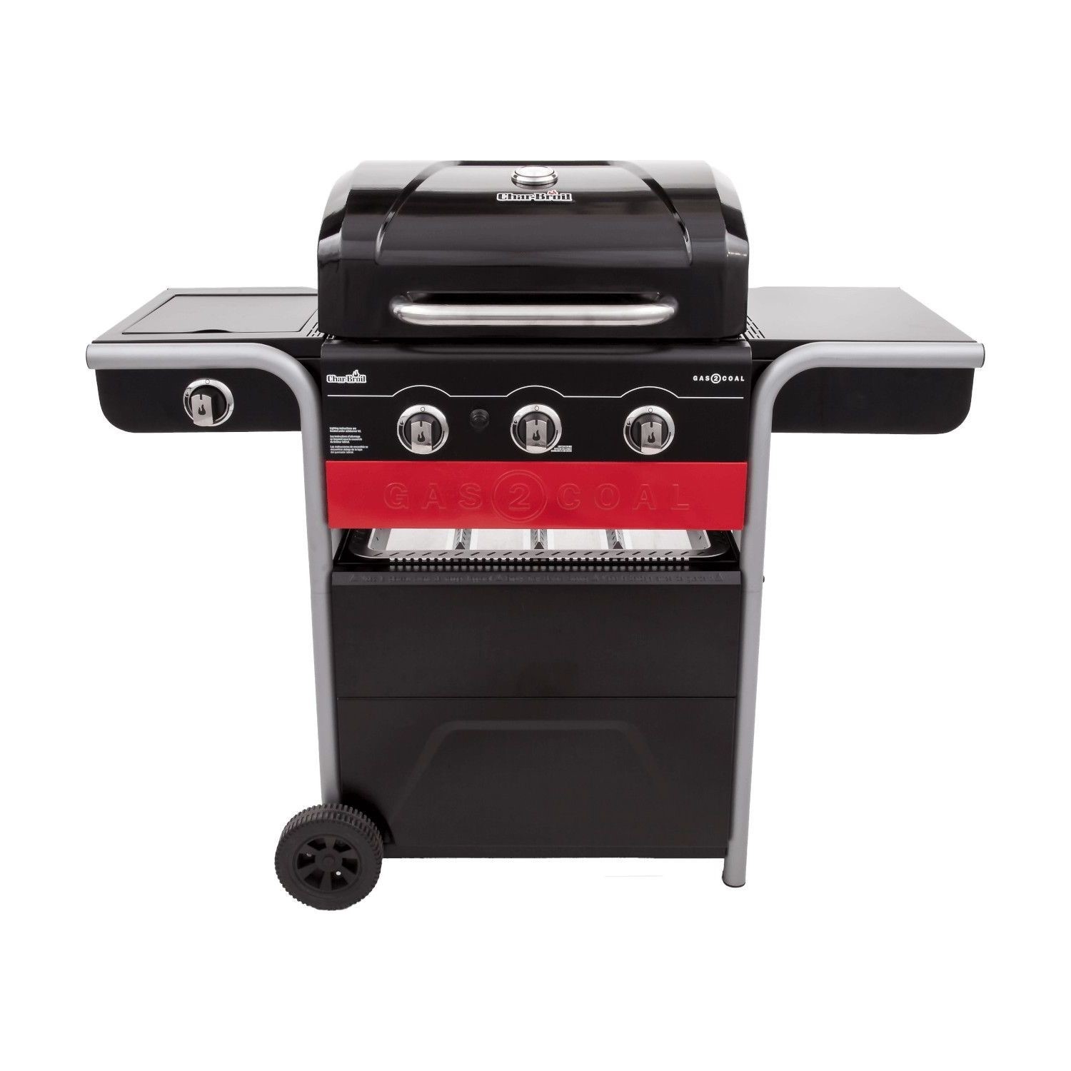 Char-Broil Gas2Coal 330 - 3 Burner Dual Fuel BBQ Grill with Side Burner