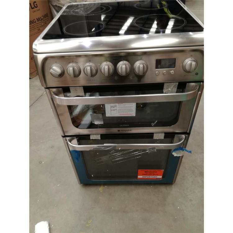 Refurbished Hotpoint HUE61X 60cm Electric Cooker With Ceramic Hob
