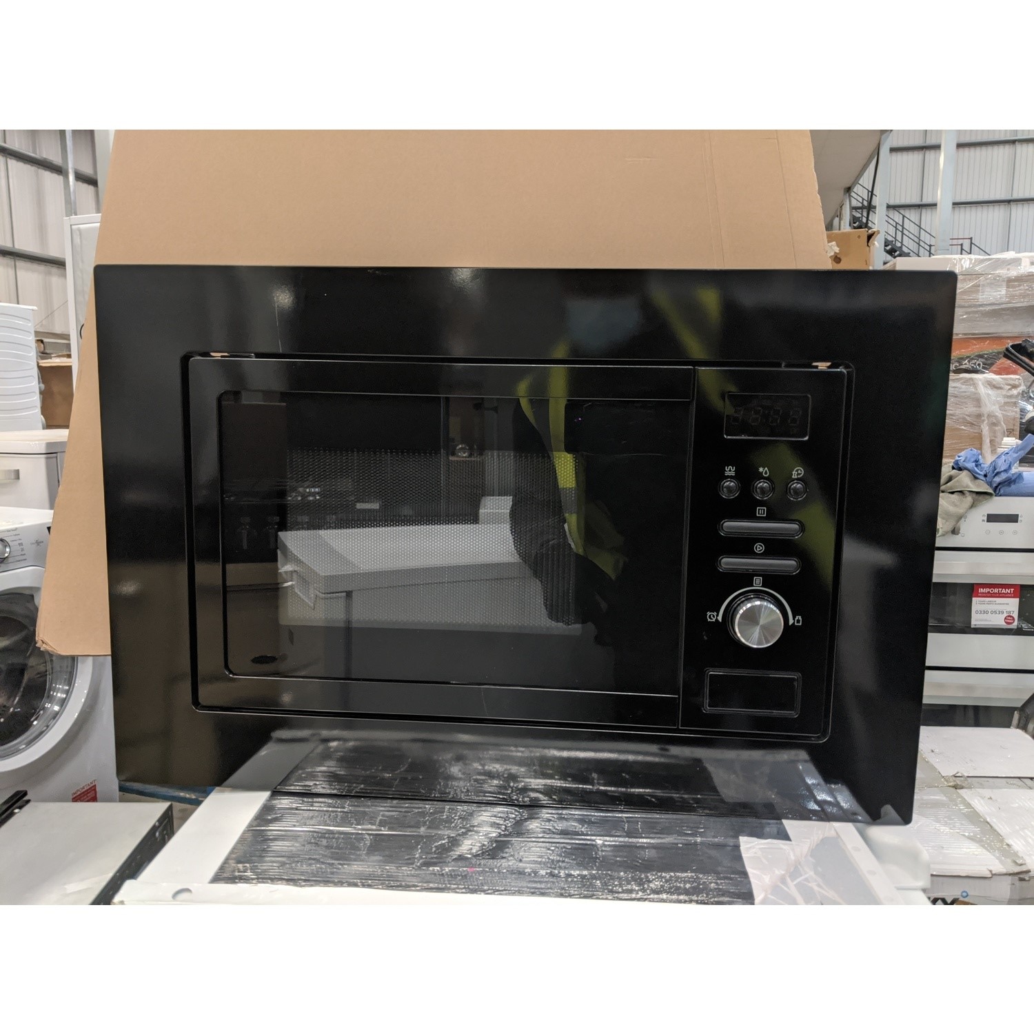Refurbished electriQ 20L 800W Black BuiltIn Microwave with Grill