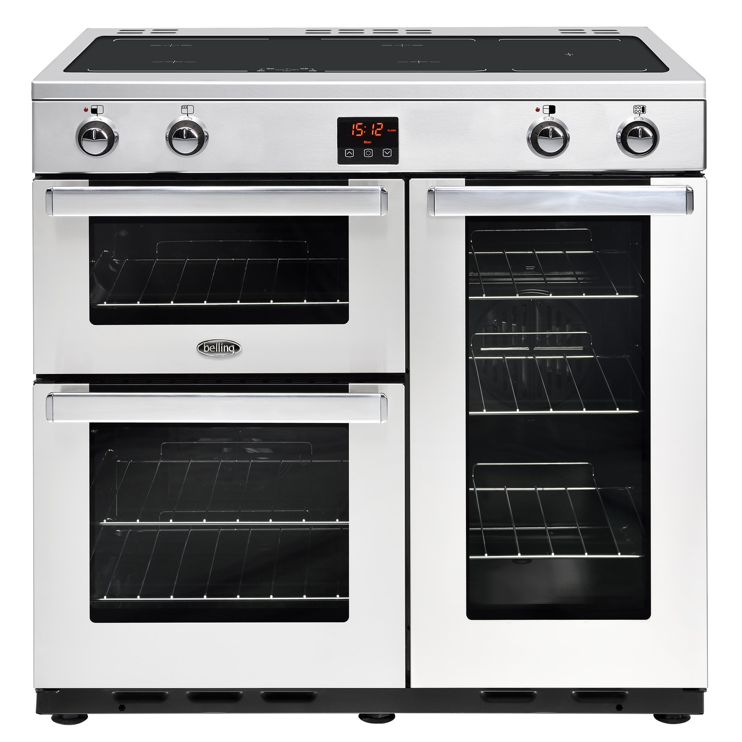 Belling Cookcentre 90Ei Professional 90cm Electric Induction Range Cooker - Stainless Steel