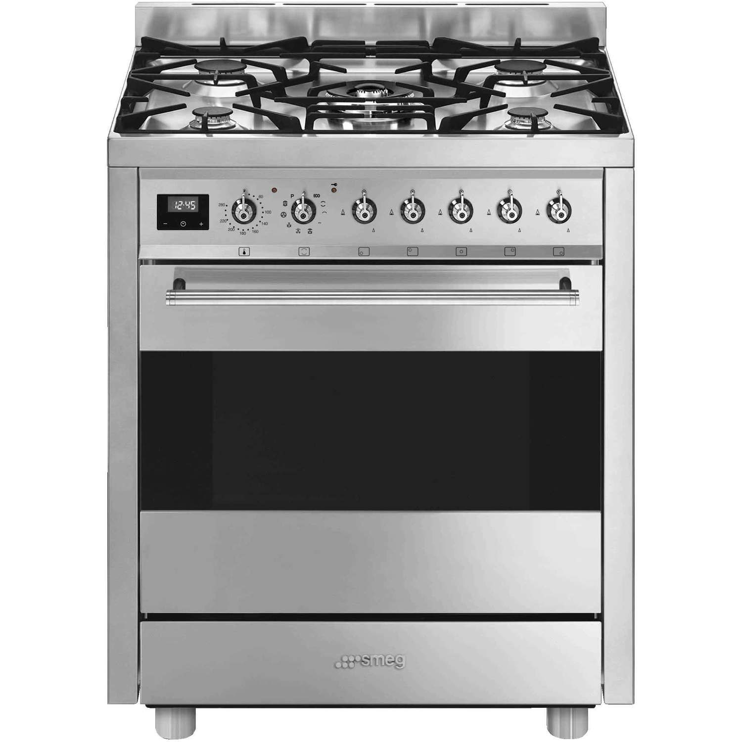 Refurbished Smeg Symphony C7GPX9 70cm Dual Fuel Range Cooker Stainless Steel