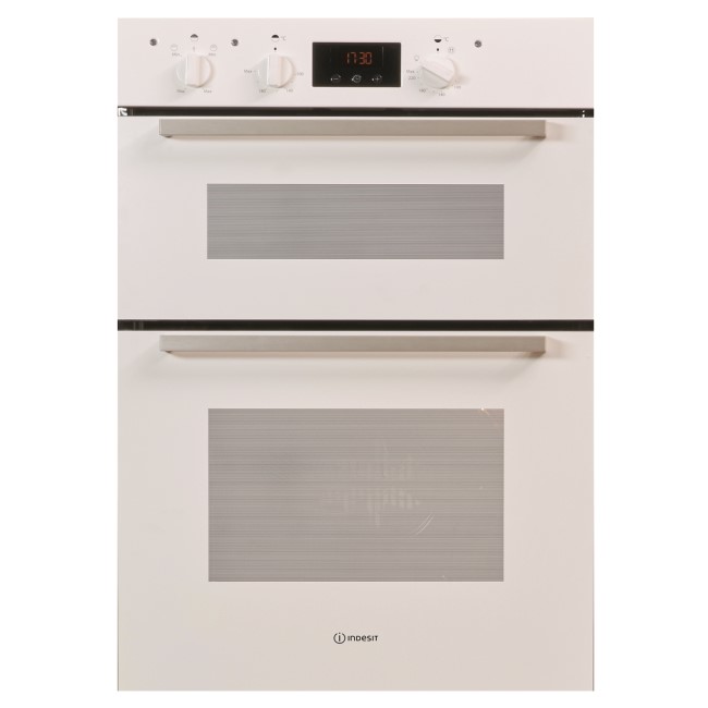 Refurbished Indesit Aria IDD6340WH 60cm Double Built In Electric Oven White