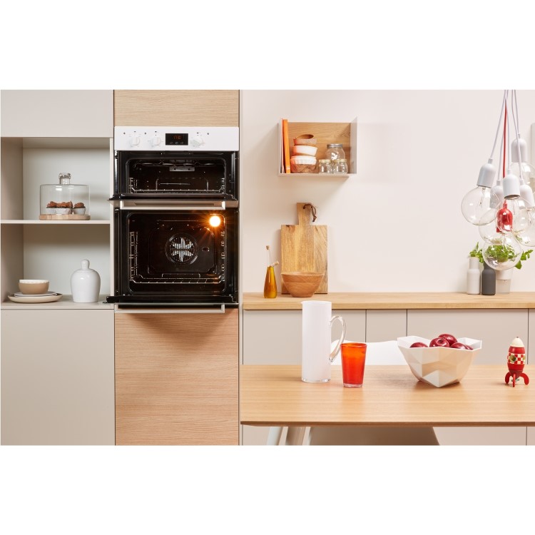 Indesit Aria Electric Built In Double Oven - White