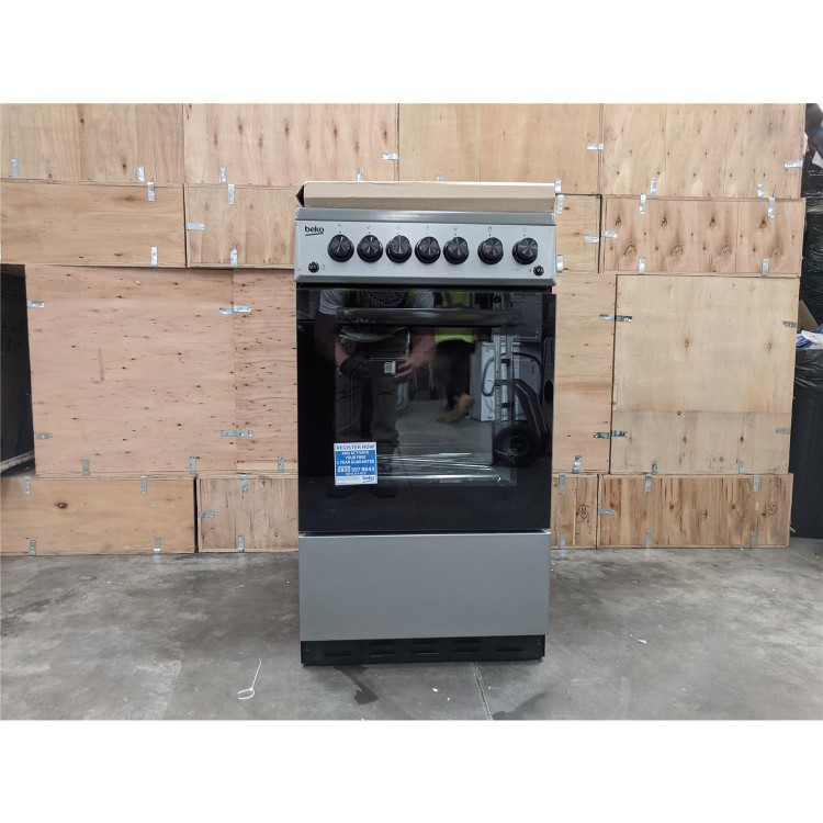 Refurbished Beko 50cm Gas Cooker With Eye Level Grill - Silver